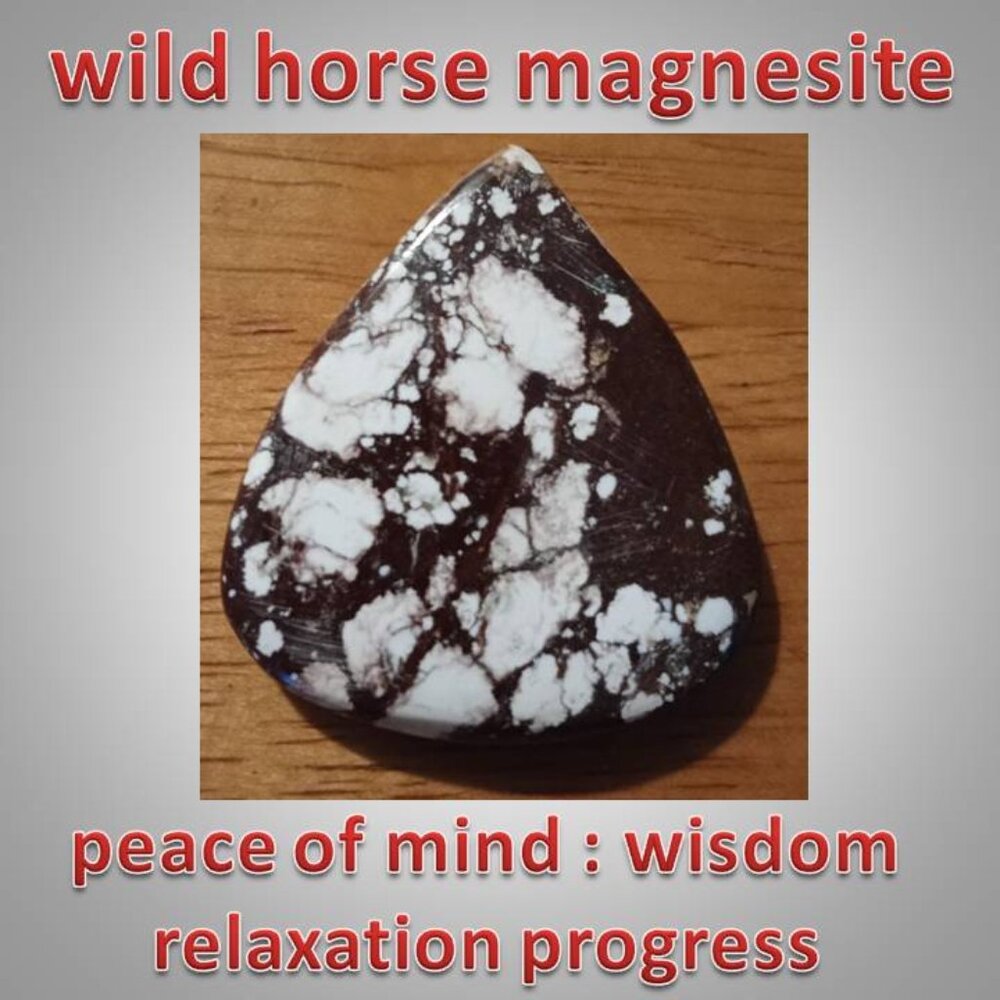 WILD HORSE Magnesite cabochon doublet cab #3 crystal rock